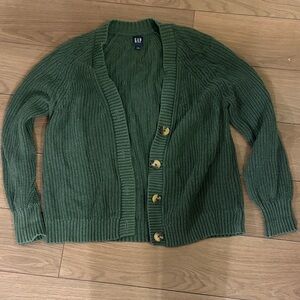 GAP Forest Green Button-Up Cardigan
